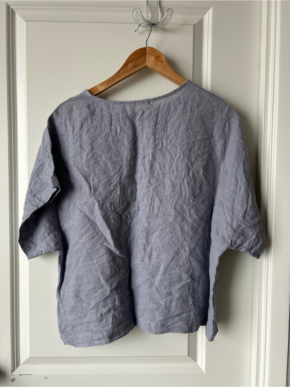 Black Crane 100% Linen Tee Sz S